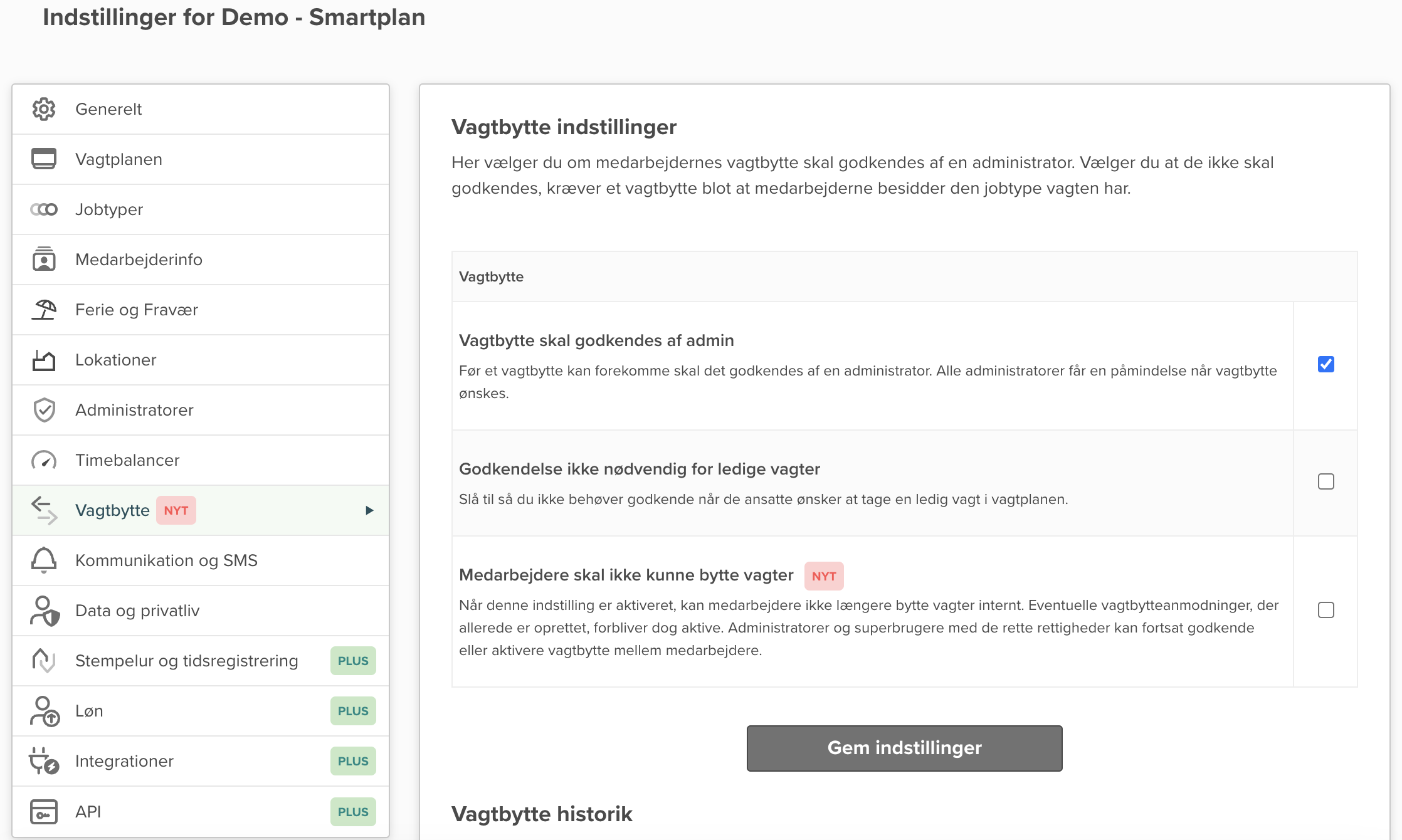 Ny opdatering: Mulighed for at deaktivere vagtbytte